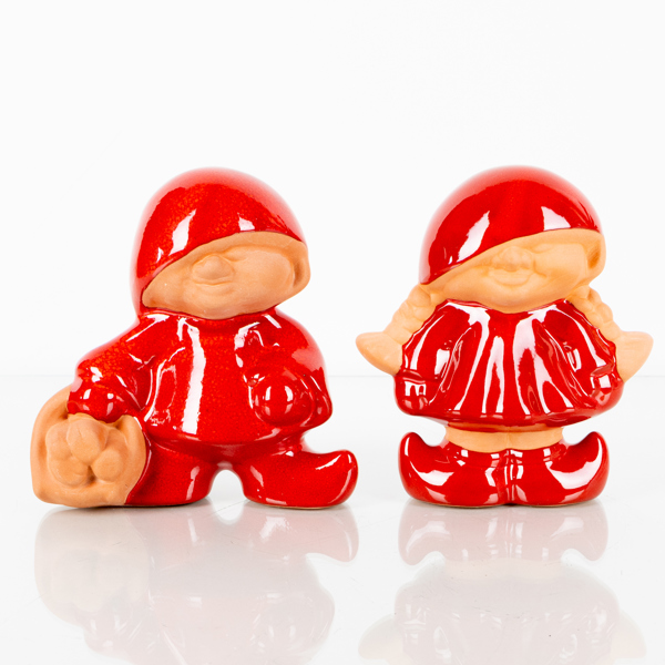 FIGURER, 2 st, lergods, Nittsjö Keramik, sent 1900-tal
