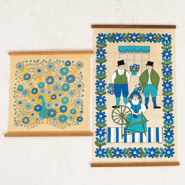 ULLA SCHEUER, 2 st, bonader, textiltryck