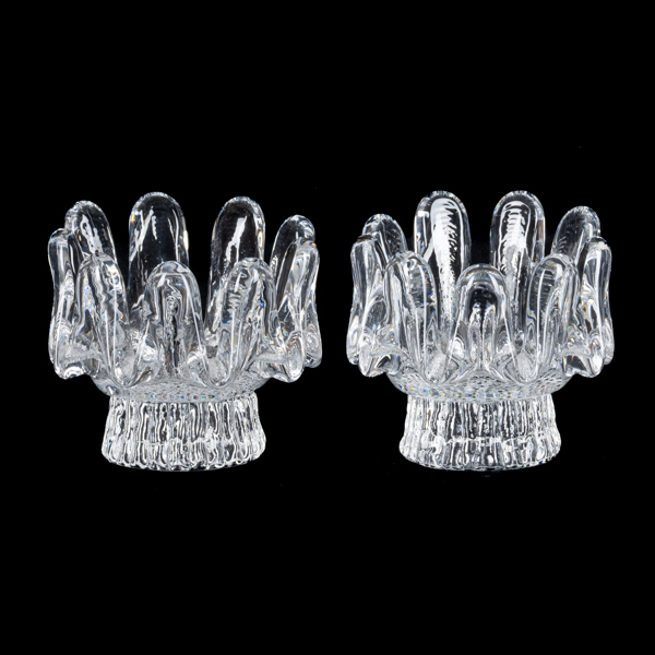 GÖRAN WÄRFF, 1 par ljuslyktor, glas, "Sunflower", Kosta, 1900-talets andra hälft