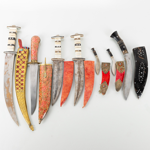 SAMLING SOUVENIRKNIVAR, 7 st, orientaliska, 1900-tal