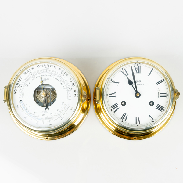 SKEPPSUR OCH BAROMETER, mässing, Schatz, sent 1900-tal