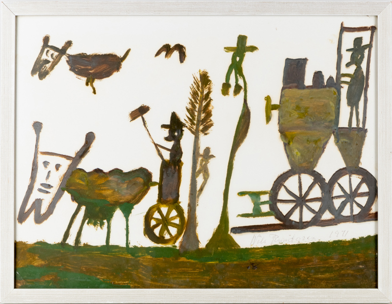 NILS RUNDGREN "BJÖRNJÄGAREN" (1890-1971), akvarell, signerad och daterad 1971