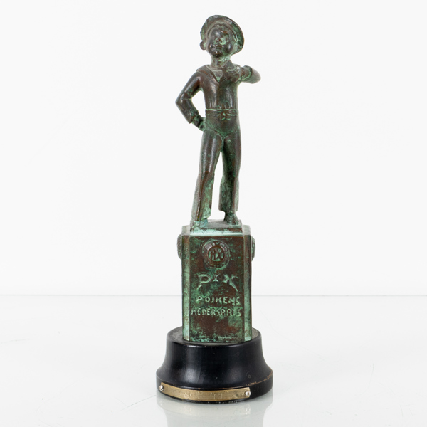 SKULPTUR, brons, "PIX pojkens hederspris", 1900-talets mitt
