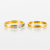 RINGAR, 2 st, 23k guld, bla med diamanter, tot vikt ca 6,7 g