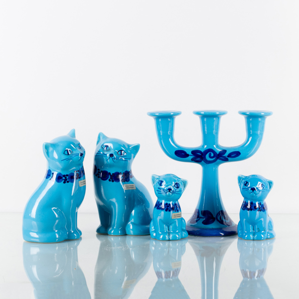 KANDELABER OCH FIGURER, 5 del, porslin, Rosa Ljung, 1970-tal