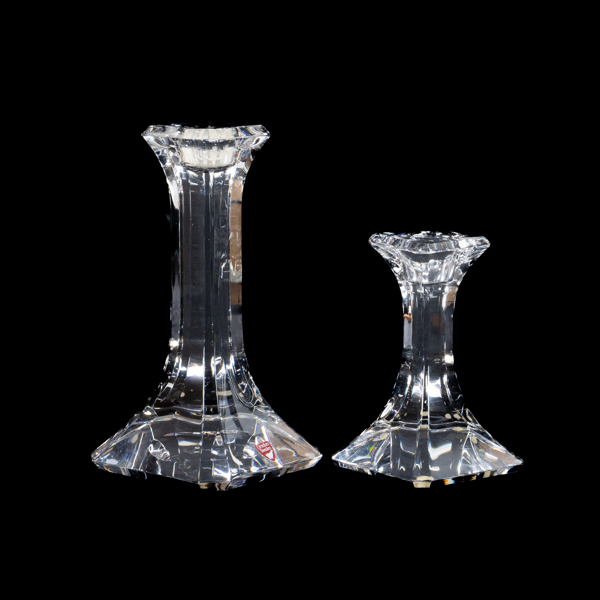 OLLE ALBERIUS, 2 st, ljusstakar, glas, Orrefors
