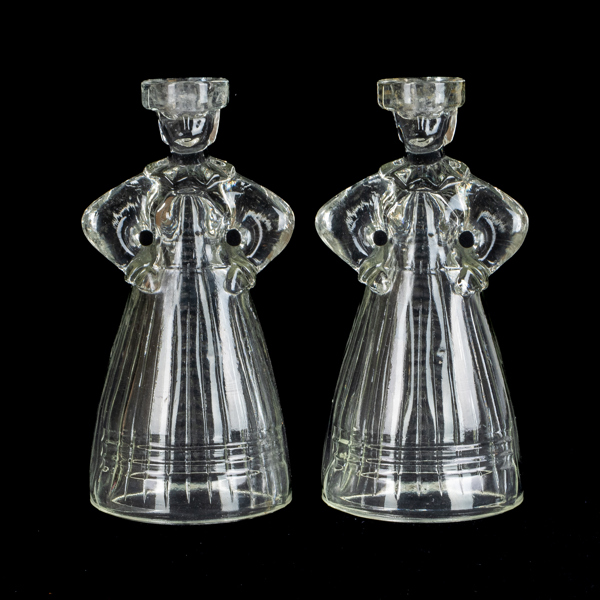 ERYKA TRZEWIK-DROST, 1 par ljusstakar, glas, "Karolinka", Polen, 1900-talets andra hälft