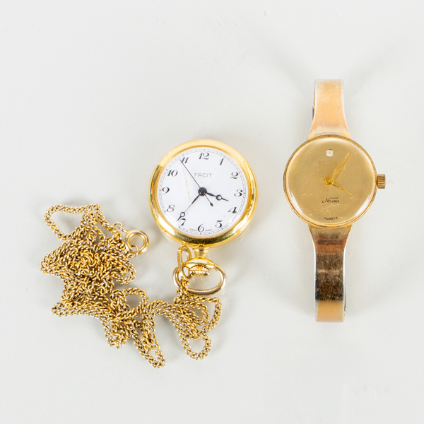 DAMARMBANDSUR OCH SKÖTERSKEUR, gulmetall, bla Facit, 1900-talets andra hälft