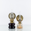 VÄGGFOTOGENLAMPOR, 2 st, mässing och glas, 1800-/1900-tal