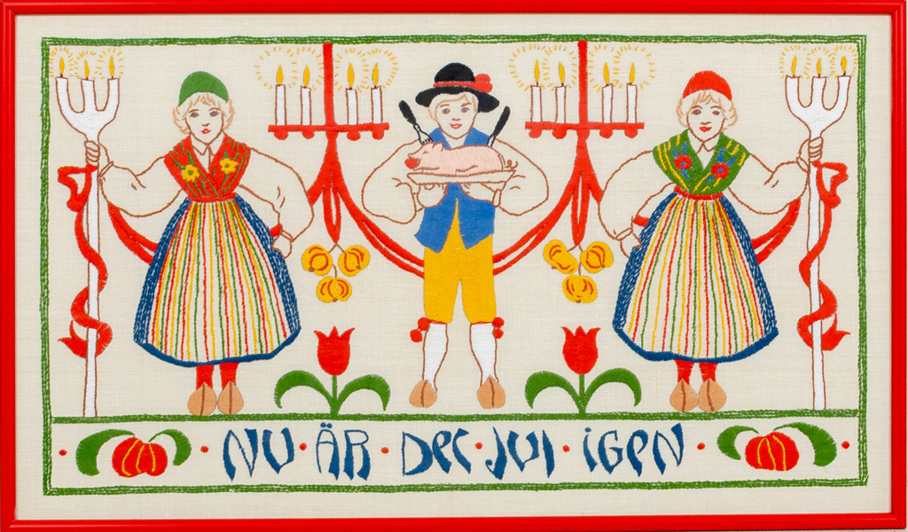 BRODERAD TAVLA, "Nu är det jul igen", 1900-tal