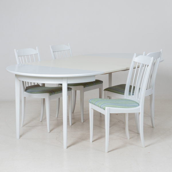 CARL MALMSTEN, 5 del matsalsmöbel, "Nya Guldheden", 1900-talets andra hälft