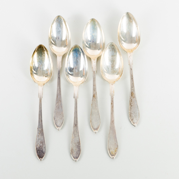  MATSKEDAR, 6 st, silver, MGAB bla 1935, tot vikt ca 225 g 