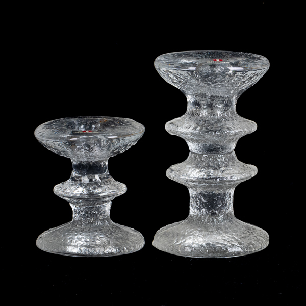 TIMO SARPANEVA, 2 st, ljusstakar, glas, "Festivo", Iittala