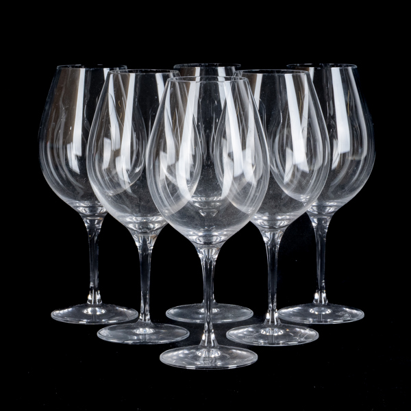 RÖDVINSGLAS, 6 st, Orrefors, 2000-tal