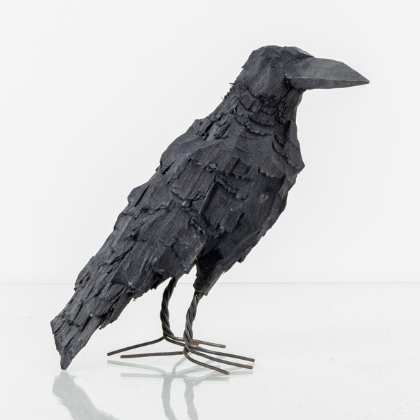 FIGUR, svärtat trä, sannolikt 2000-tal