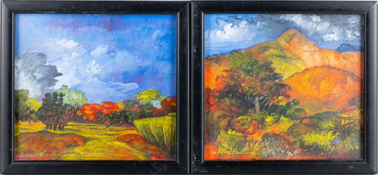 CUTLER FOOTWAY (Australien, född 1953), 2 st, akryl på pannå, signerade