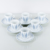 KAFFEKOPPAR MED FAT, 6 st, porslin, 1900-talet mitt