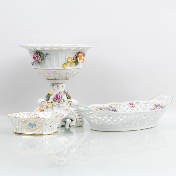 SKÅLAR, 3 st, porslin, Schumann Bavaria samt Schierholz, 1900-talets mitt