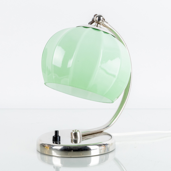 BORDSLAMPA/VÄGGLAMPA, kromad metall, 1930-/40-tal