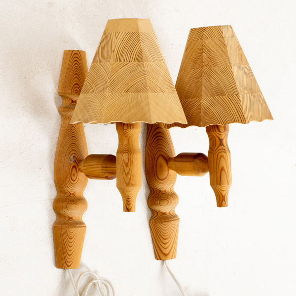 VÄGGLAMPOR, 1 par, furu 1960-/70-tal
