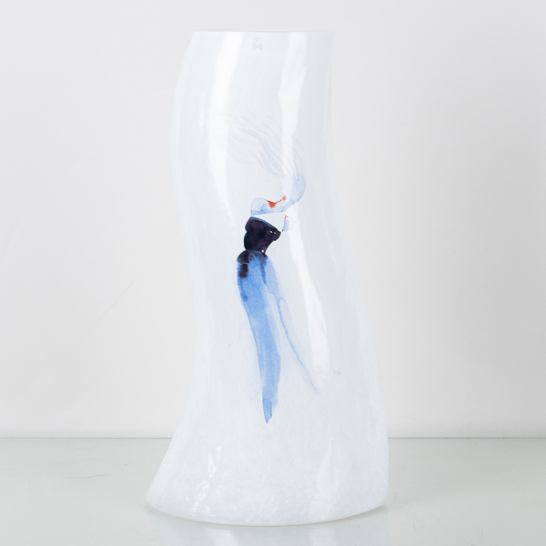 KJELL ENGMAN, vas, glas, Kosta Boda, signerad