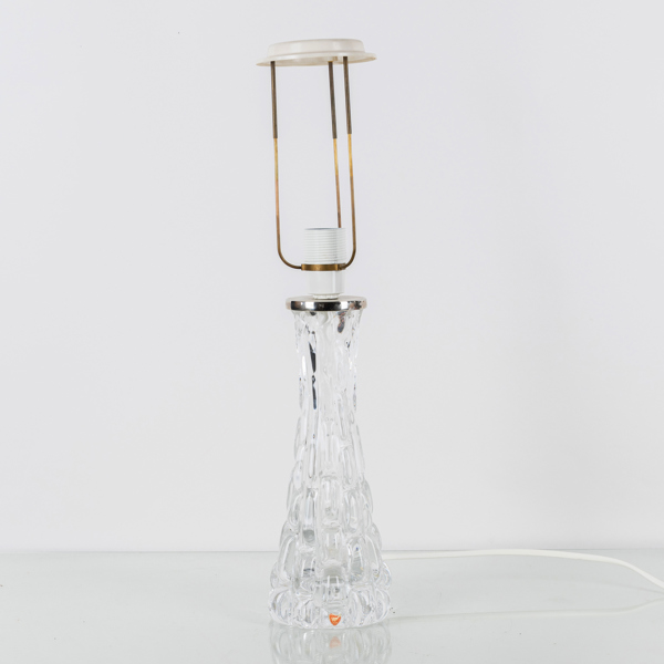 BORDSLAMPA, glas, Orrefors, signerad