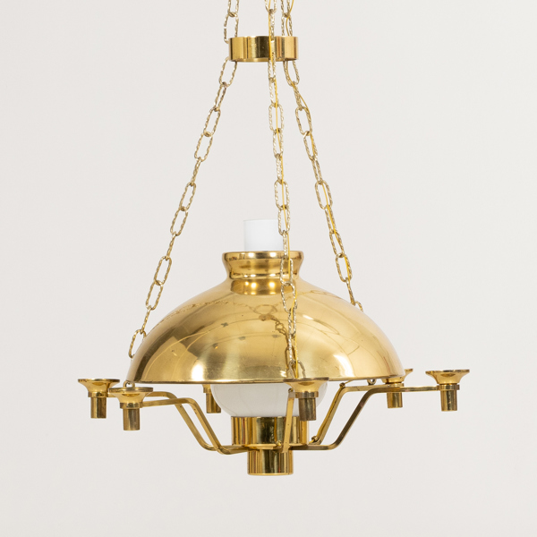 TAKLAMPA, mässing, 1900-talets andra hälft