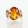 RING, 18k guld, med citrin och diamanter