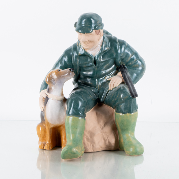 EWA JARENSKOG, figur, "Jägare med hund", lergods, Jie, Gantofta