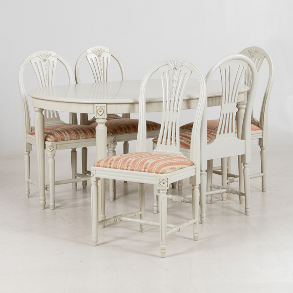 MATSALSMÖBEL, 6 del, gustaviansk stil, 1900-talets mitt
