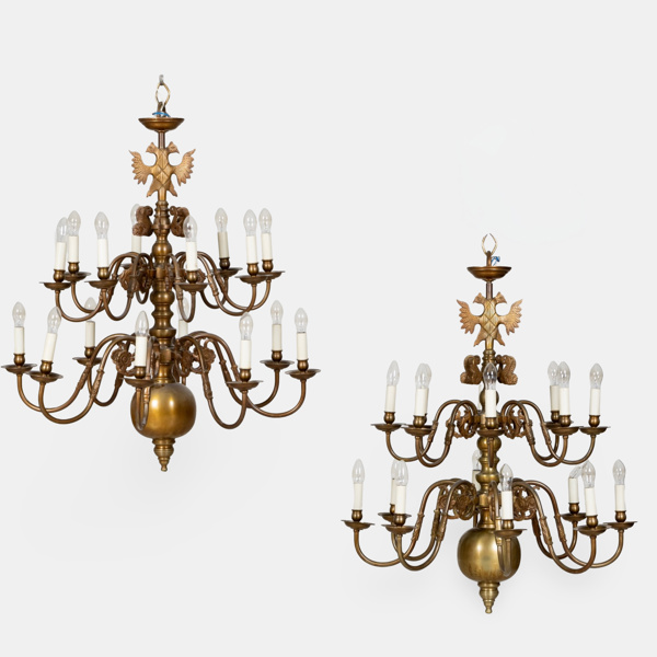 TAKKRONOR, 1 par, malm, 1900-talets första hälft, större modell