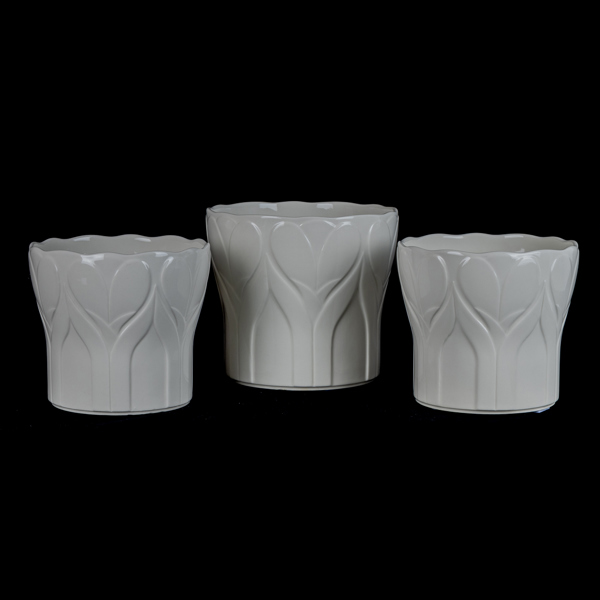 MARGARETA HENNIX, ytterfoder, 3 st, porslin, "Krokus", Gustavsberg