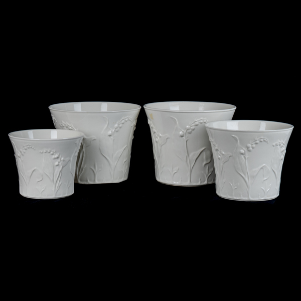 GUNNAR WENNERBERG, 4 st ytterfoder, porslink, "Liljekonvalj", Gustavsberg