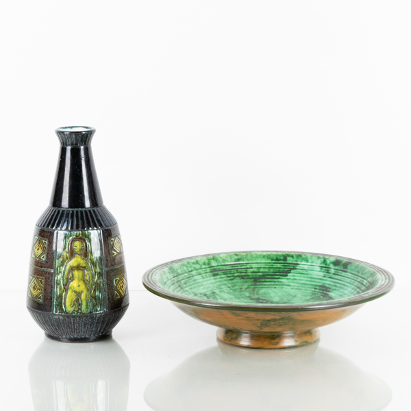 VAS OCH SKÅLFAT, keramik, bla Törngren, 1900-talets mitt