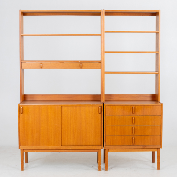 BOKHYLLOR, 2 st, teak, 1900-talets mitt