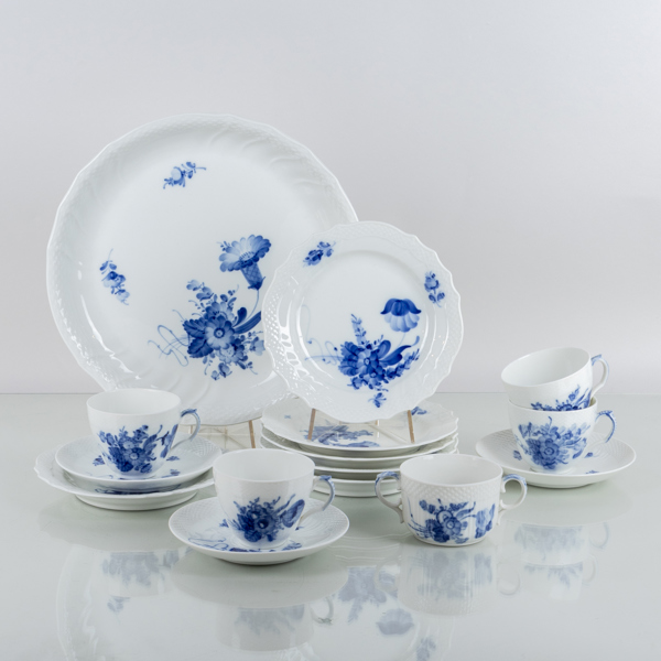 SERVISDELAR, 12 st, porslin, "Blå Blomst", Royal Copenhagen