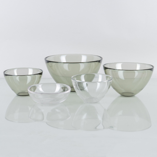 SKÅLAR, 5 st, Orrefors varav 4 st Sven Palmqvist "Fuga"