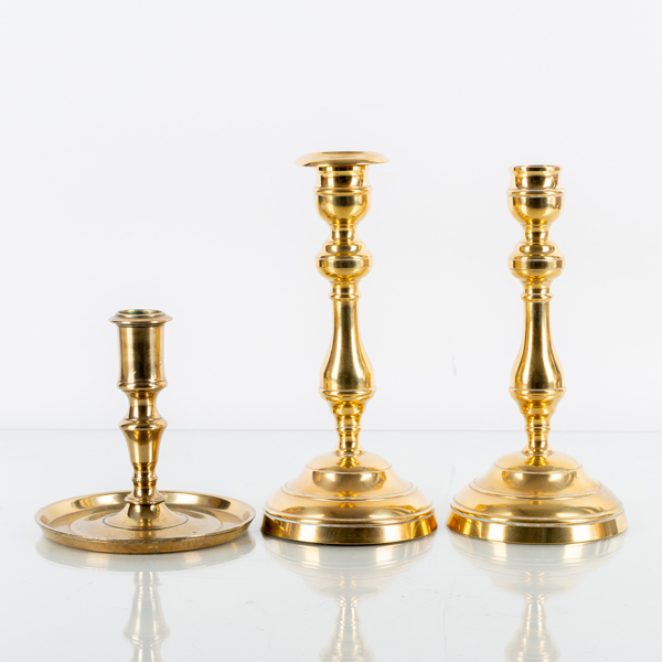 LJUSTAKAR, 1 par + 1, mässing, 1900-tal