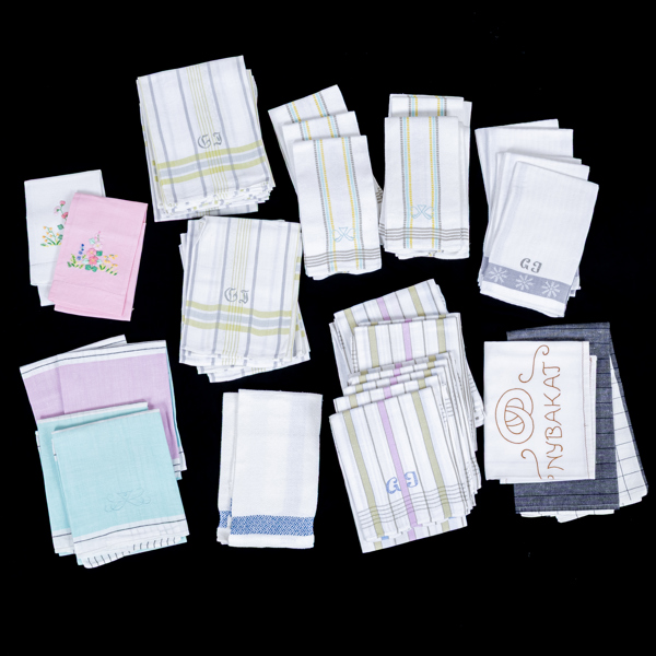 KÖKSHANDUKAR, 50 st, linne, 1900-tal