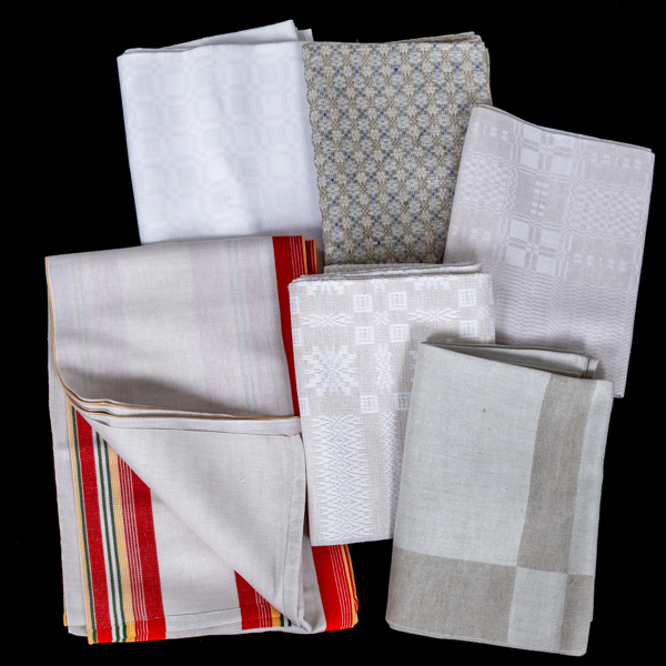 DUKAR, 6 st, bla linnedamast, 1900-/2000-tal