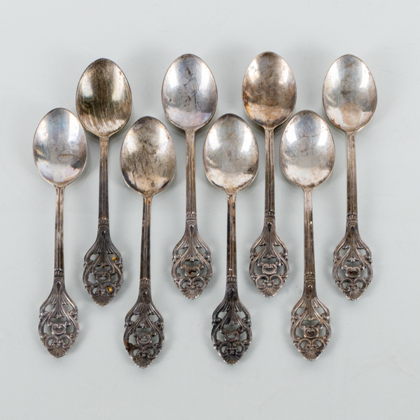 MOCCASKEDAR, 8 st, silver, GAB, år 1957/1966, total vikt ca 62 gram