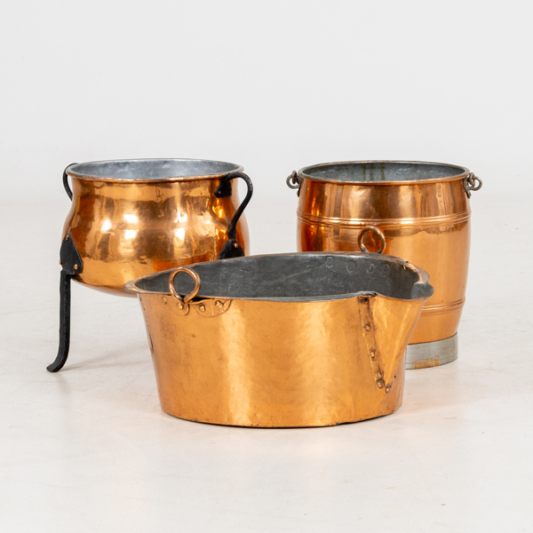 KOPPARFÖREMÅL, 3 delar, 1800-/1900-tal