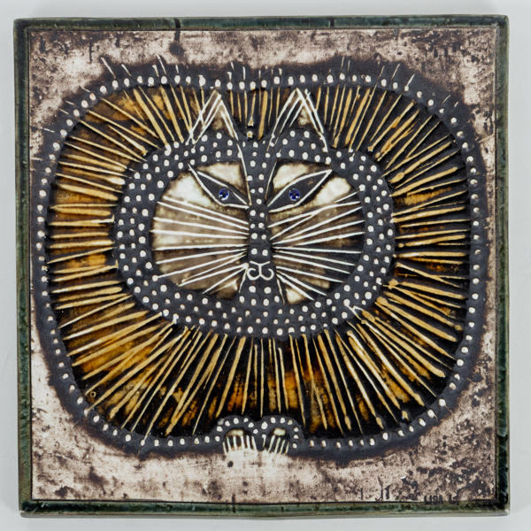 LISA LARSON, väggplakett, stengods, Gustavsberg, 1900-talets mitt