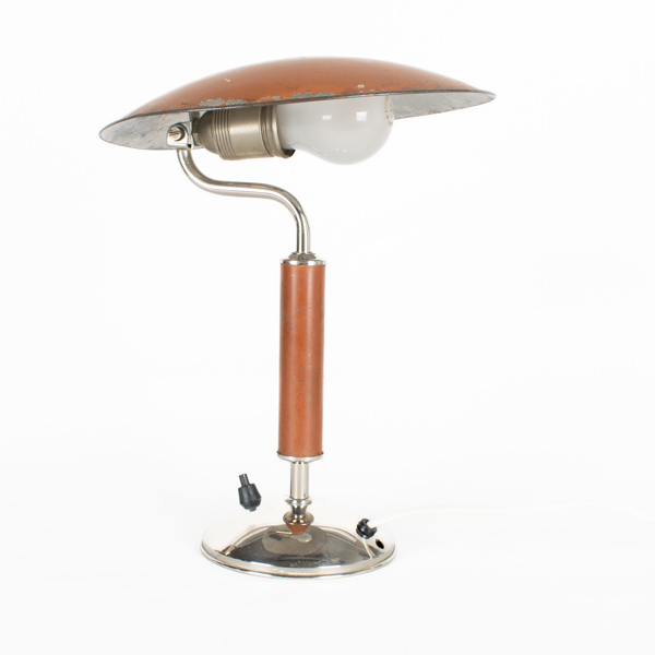 BORDSLAMPA, kromad metall, 1920-/30-tal