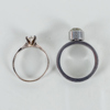 RINGAR, 2 st, silver och stål, med vita stenar, 1900-tal
