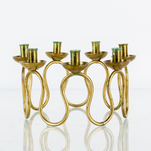 LARS HOLMSTRÖM, ljusstake, mässing, Arvika, 1900-tal