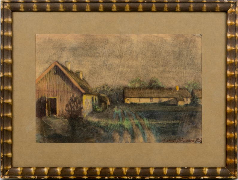 HANNAH RYGGEN (Norge, 1894-1970), blandteknik, signerad och daterad Hannah Jönsson 1918