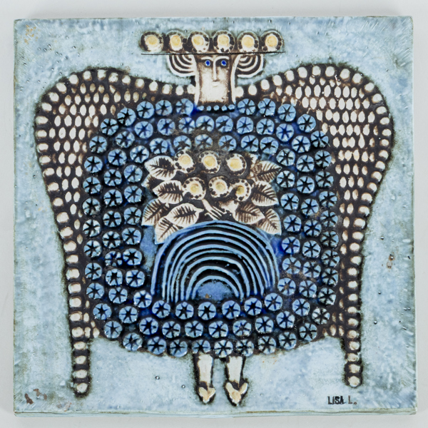 LISA LARSON, väggplakett, ''Dam'', ur serien Unik, Gustavsberg