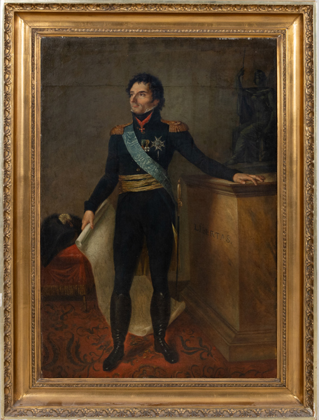 PER KRAFT D.Y. (1777-1863), hans krets, Carl XIV Johan, olja på uppfodrad duk