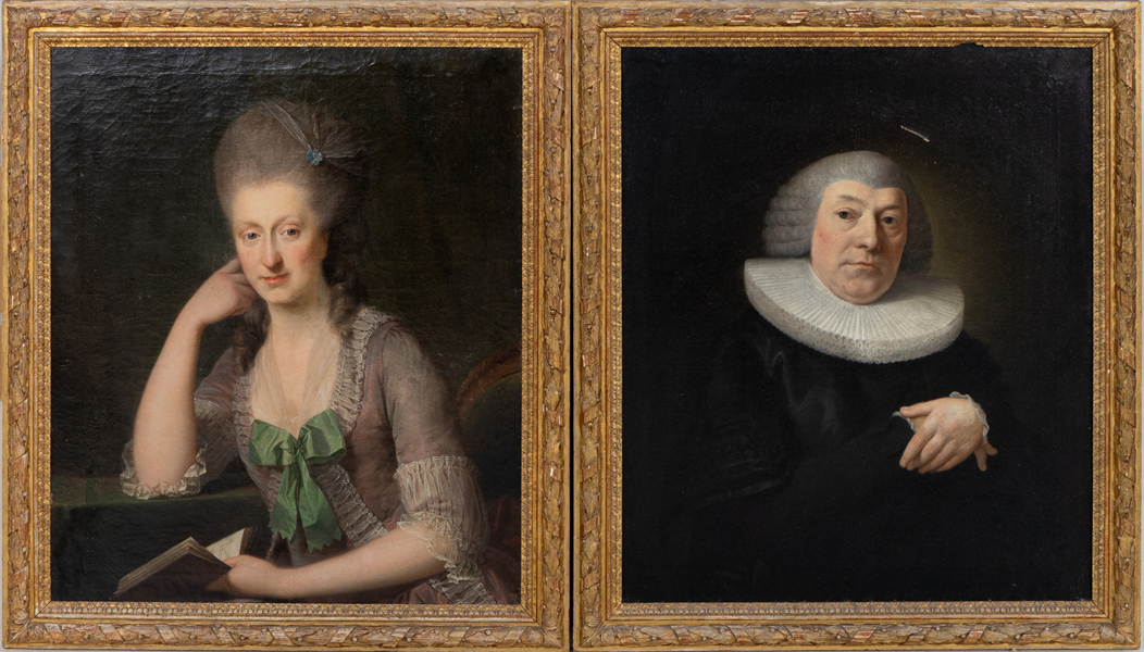 OKÄND KONSTNÄR, 1 par parmålningar, olja på duk, 1700-tal